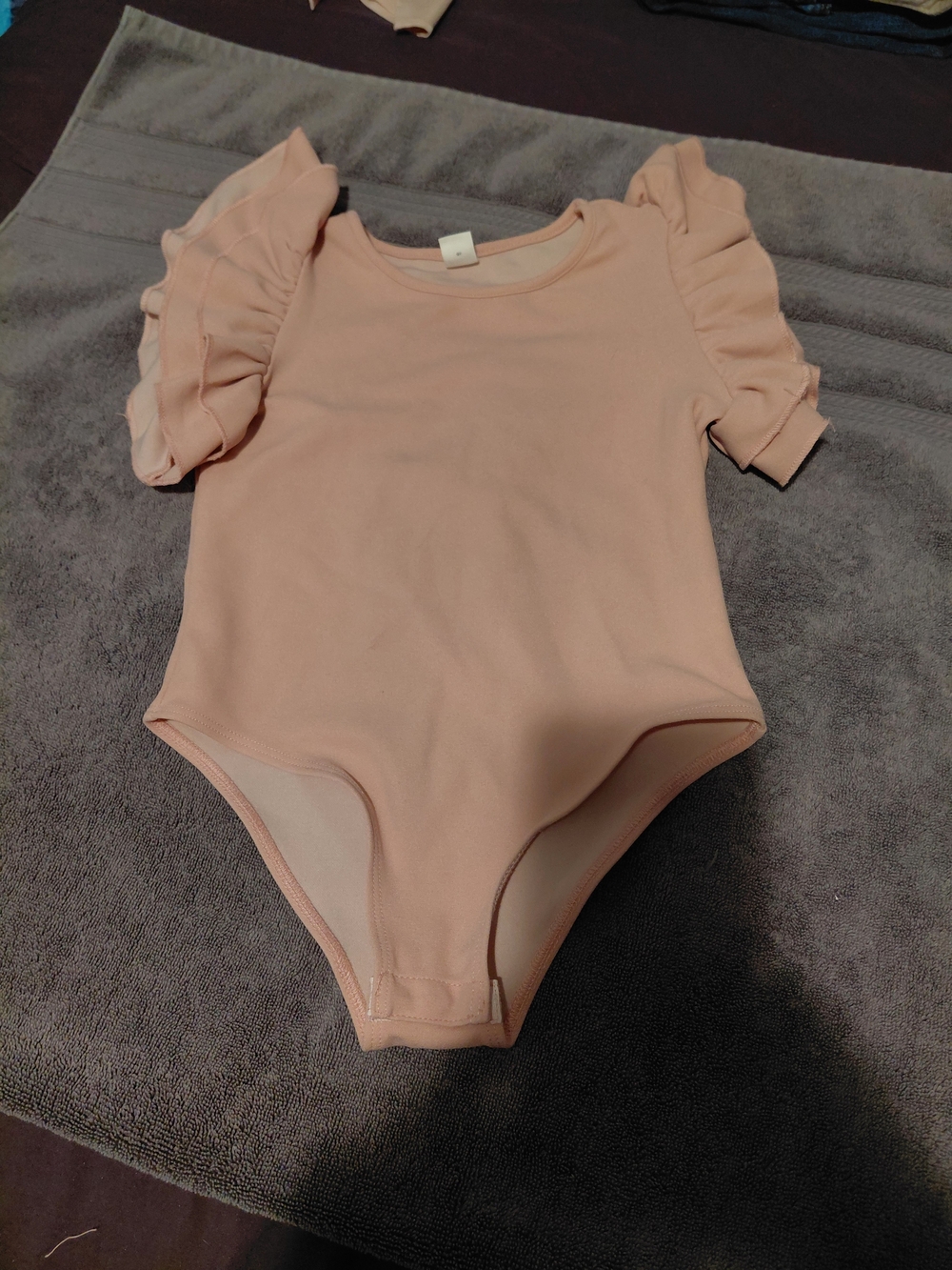 SHEIN Light Pink Ruffle Sleeve One-Piece Bodysuit